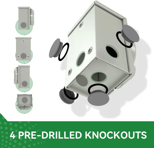 Miniatura 2 de Caja de entrada de generador pretaladrada de 30 amperios y cable de extensión RV de 30 amperios de 15 pies, kit combinado impermeable, cable
