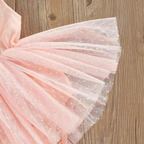 Miniatura 25 de Sasaerucure Traje de verano para bebé niña, sin mangas, mameluco de encaje tutú, mameluco de una pieza con volantes