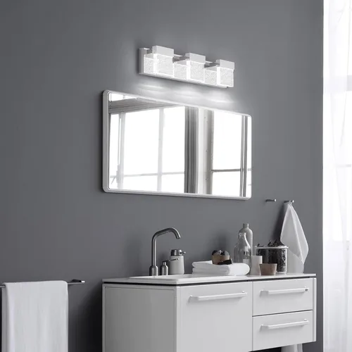 Miniatura 3 de Luces de tocador de burbujas, 3 luces cromadas modernas de cristal para baño, 6000 K