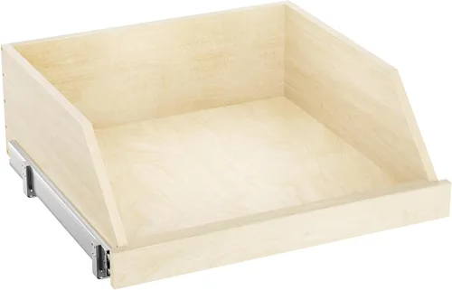 Miniatura 9 de ROOMTEC Organizador de gabinete extraíble con correderas de riel de extensión completa, estante extraíble de madera para armario de cocina