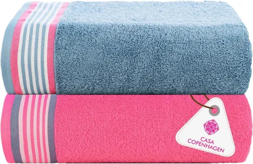 Miniatura 85 de CASA COPENHAGEN Juego de 6 toallas de palomitas de maíz, color azul polvoriento, 21.16 oz/m², 2 toallas de baño, 2 toallas de mano y 2 toallas