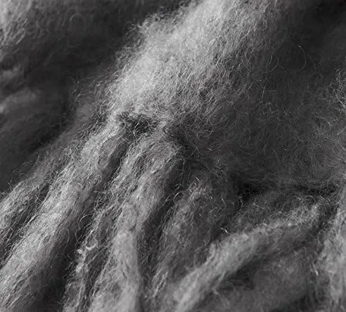 Miniatura 2 de BYB Nama Karoo - Mohair infantil cepillado a mano - Manta de cama - Goodnight Grey (mezcla de seda)