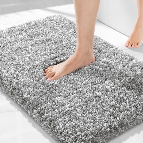 Miniatura 46 de Yimobra Alfombra de baño de felpa esponjosa, súper lanuda suave, cómoda, antideslizante, absorbente de agua, alfombra de baño de microfibra que se