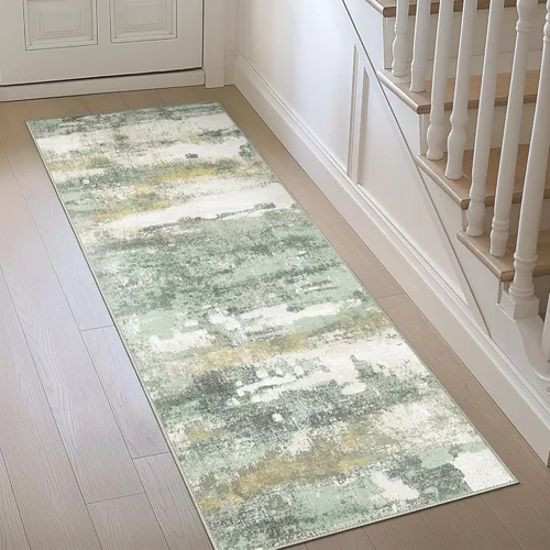 BEIMO Alfombra de pasillo para cocina, alfombra lavable a máquina de 2 x 5 para entrada, alfombras modernas y abstractas suaves, cubierta de piso de