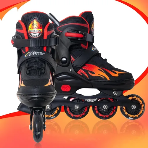 Miniatura 5 de Nattork Patines en línea ajustables para niños y adultos, para interiores y exteriores, con 8 ruedas iluminadas para niños y niñas de 4 a 16 años