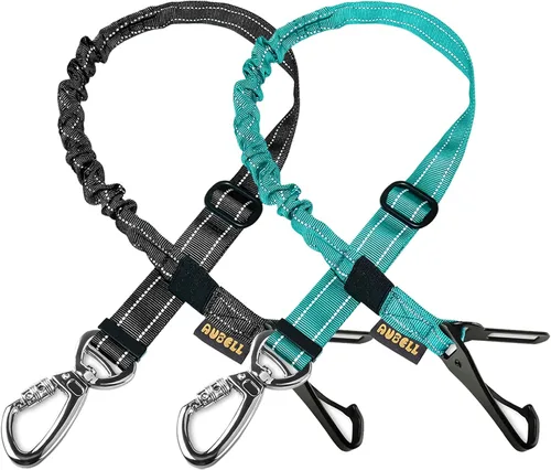 Miniatura 20 de AUBELL Cinturón de seguridad para perro, 3 en 1, ajustable, reflectante, resistente, arnés de perro con gancho de clip, cierre y hebilla, mosquetón