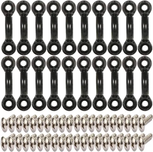 Miniatura 3 de Kit de almohadillas para kayak, 10 trabillas elásticas de nailon para cubierta con 20 tornillos para lancha, kit de aparejo de cubierta de kayak