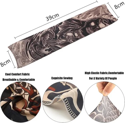 Miniatura 6 de Manga de compresión para tatuajes, mangas para brazos, fundas de tatuaje temporales, protección UV para hombres y mujeres, Color 9