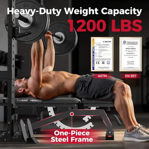 Miniatura 2 de FLYBIRD Adjustable Weight Bench, Full Body Workout Bench for Home Garage Gym Strength Training, Incline Flat Decline for Sit Up Bench Press Negro