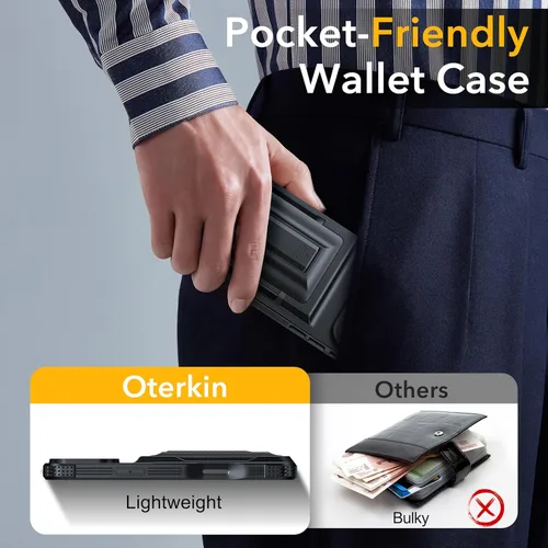 Miniatura 6 de Oterkin Funda tipo cartera para iPhone 17 Pro Max [4-5 tarjeteros] [soporte de soporte] [protección completa de la cámara] [bloqueo RFID] iPhone 17