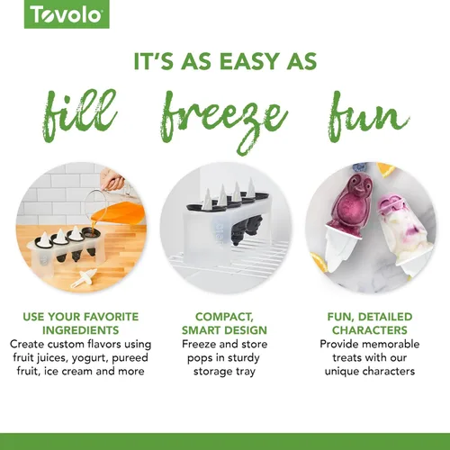 Miniatura 4 de Tovolo - Moldes para paletas heladas, motivo yeti, Pingüino, Blanco