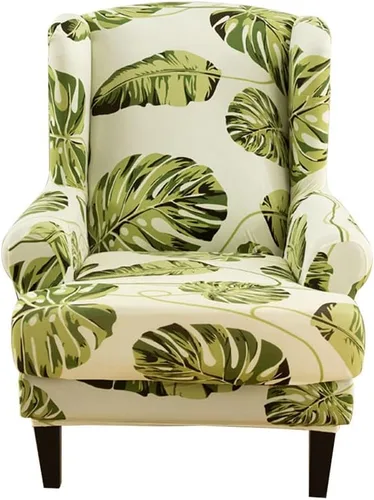 Miniatura 9 de Fundas para silla Wingback, 2 piezas, estilo americano, fundas elásticas para sillón de ala con parte inferior elástica, protector de muebles