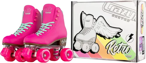 Miniatura 7 de Crazy Skates Retro Roller Skates Adjustable or Fixed Sizes Classic Quad Skates for Men, Women and Girls Rosa (ajustable)