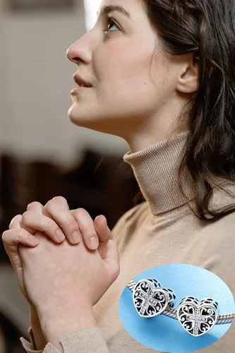 Miniatura 5 de GEMDAZZ Dijes de plata de ley 925 con dije de la serie religiosa Yin Yang, cuentas de dados cruzados para hombres y mujeres, pulsera de regalo