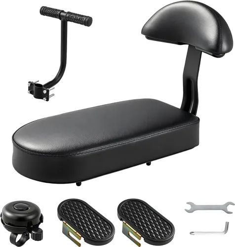 Zacro Juego de asiento de bicicleta para niños, asiento de bicicleta cómodo con respaldo, asiento trasero de bicicleta para niños, asiento trasero