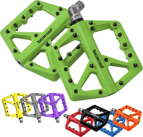 Miniatura 15 de Pedales MTB, pedales grandes para bicicleta de montaña, pedales de plataforma de bicicleta compuestos de fibra de nailon ligero, pedales de agarre
