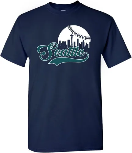 Miniatura 9 de Xtreme Apparrel Cityscape Skyline - Camiseta para hombre para fanáticos del béisbol Miami - Camisa negra