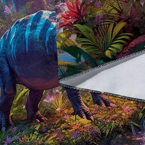 Miniatura 7 de Póster decorativo de dinosaurio para dormitorio de niños, genial animal antiguo T-Rex, tapiz de arte forestal para colgar en la pared