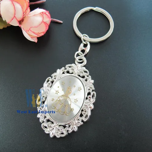 Miniatura 6 de 12 llaveros personalizados de quinceañera para fiesta temática 18 cumpleaños con bolsas de regalo