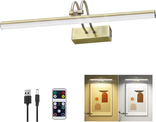 Miniatura 17 de RAIFOOLLY Luz de imagen, luces de imagen para pared inalámbricas, luces de imagen de 16 pulgadas con temporizador y regulable, luces de pared a