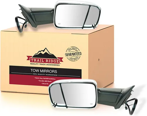 Miniatura 110 de Trail Ridge Juego de espejos de remolque de 2 piezas para el lado del conductor y del pasajero compatible con Ford F-150 FO1320479 FO1321479