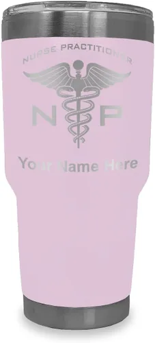 Miniatura 22 de LaserGram NP Nurse Practioner - Vaso aislado al vacío de 20 onzas, grabado personalizado incluido (negro)
