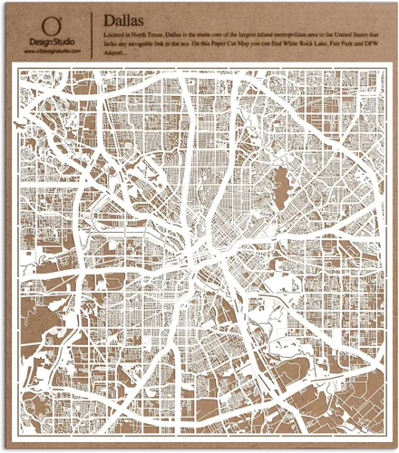 Miniatura 69 de O3 Design Studio Aberdeen - Mapa de papel cortado en papel blanco de 12 x 12 pulgadas