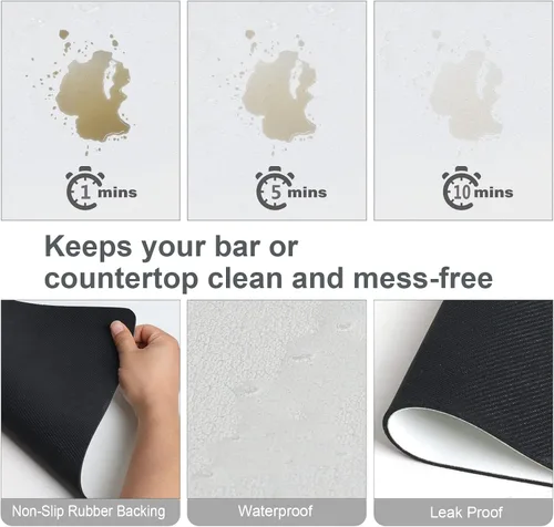 Miniatura 2 de ZLR Tapete de barra de café para encimeras (12 x 16 pulgadas, pequeña), tapete para secar platos absorbente que oculta las manchas para máquinas