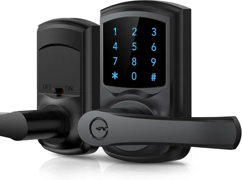 Miniatura 8 de Hidalife Cerradura de puerta inteligente con asa, cerradura digital de entrada sin llave con teclado para puertas delanteras, pantalla táctil
