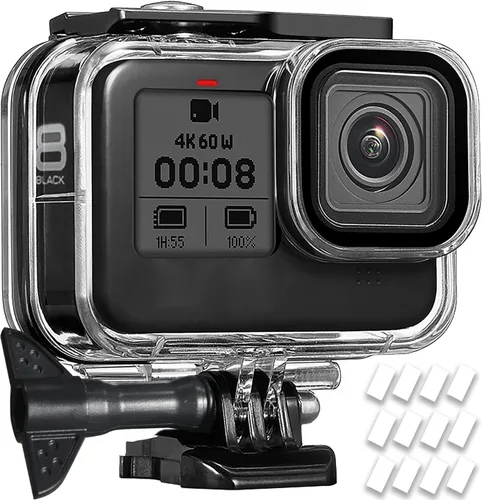 Miniatura 8 de OKFUN Funda protectora de buceo impermeable para Go Pro Hero 4K, 196 pies/196.9 ft, carcasa duradera para buceo subacuático, esnórquel, surf