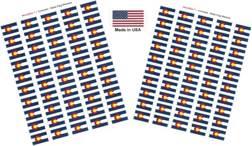 Miniatura 139 de 100 calcomanías de la bandera de Alaska; 1.5" x 1" hechas en Estados Unidos, calcomanías autoadhesivas de la bandera del estado para álbumes