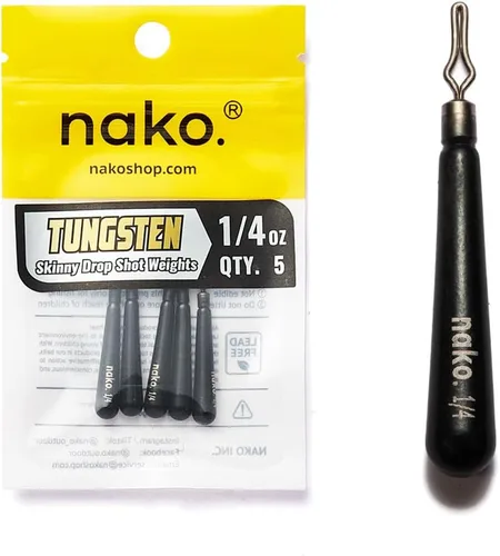 Miniatura 6 de Nako - Pesas de tungsteno para tiro de caída, pesos de tungsteno, pesos de pesca para equipo de tiro caído, 1/32 oz - 1 oz, sin astilla, negro