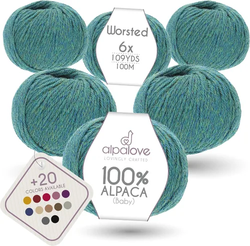 Miniatura 26 de Set de Lana Abultada (6 x 50 g) Súper Suave de Alpaca Bebé para Tejer Antracita 300 Metros