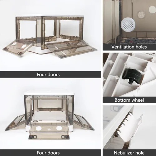 Miniatura 6 de Incubadora para cachorros con calefacción y ventilador, incubadora ideal para cachorros y gatitos, asegura una buena ventilación y control