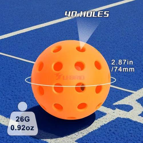 Miniatura 2 de Paquete de 3/4/12 pelotas de pickleball para exteriores de grado profesional de 40 agujeros, probadas por jugadores con diseño resistente al viento