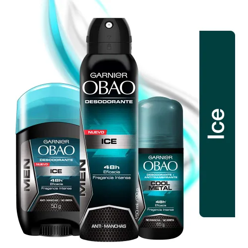Miniatura 5 de Garnier OBOA - Paquete de 4 unidades de desodorante y antitranspirante en rollo de 48 horas para hombre, aroma fresco de metal, 2.29 oz cada uno