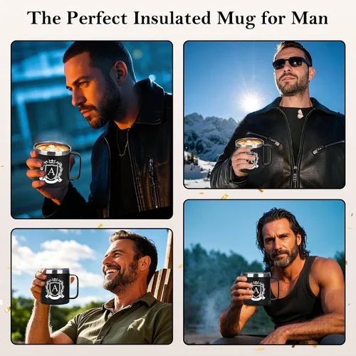 Miniatura 5 de MNZZ Taza de Café Aislada Personalizada de 14 Oz de Acero Inoxidable a Prueba de Fugas Taza de Agua Grande Pesada Taza Cafe Accesorios de Viaje