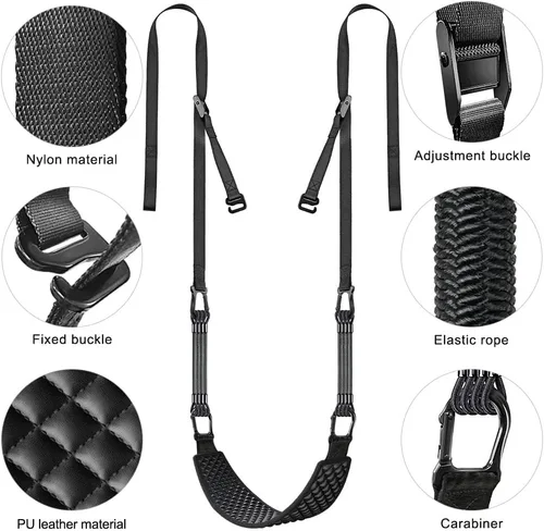Miniatura 7 de Kipika Barra de dominadas montada en la pared y bandas de dominadas con cinturón de inmersión, acero resistente, resistencia ajustable