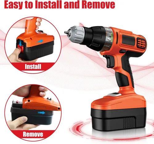 Miniatura 5 de Batería de 18 voltios de reemplazo para Black and Decker HPB18, HPB18-OPE, 244760-00, A1718, A18, Firestor FS180BX, FS18FL, paquete de 2