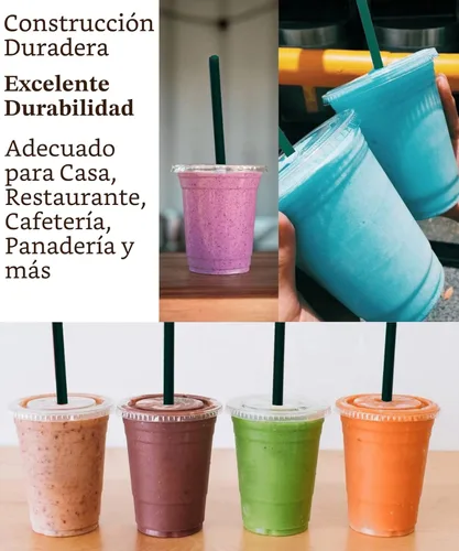 Miniatura 7 de Vasos de plástico transparente de 32 onzas con tapas y popotes, vasos desechables para bebidas frías, café helado, malteadas, batidos, 25