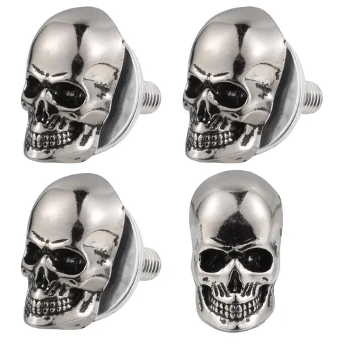 Tornillos de placa de matrícula de calavera para automóvil, tornillos para marco de motocicleta, kit de tuercas para vehículos, motocicletas,