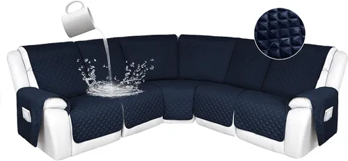 Miniatura 147 de HDCAXKJ Fundas de sofá seccional reclinable 100% impermeable, forma de L, funda de sofá reclinable lavable acolchada suave para mascotas, perro