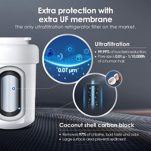 Miniatura 3 de Waterdrop Filtro de agua para refrigerador WD-F13UF, repuesto para GE® SmartWater® MWF®, MWFINT, MWFP, MWFA, GWF, HDX FMG-1, GSE25GSHECSS