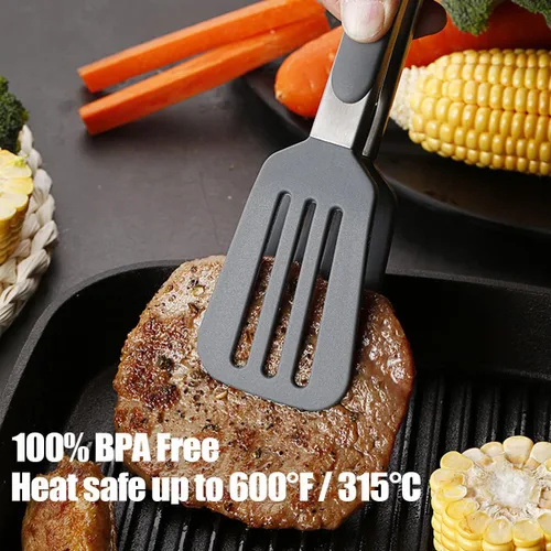 Miniatura 6 de Pinzas de cocina, pinzas de 9 pulgadas para cocinar con puntas de silicona, pinzas de silicona pequeñas de grado alimenticio, mini pinzas