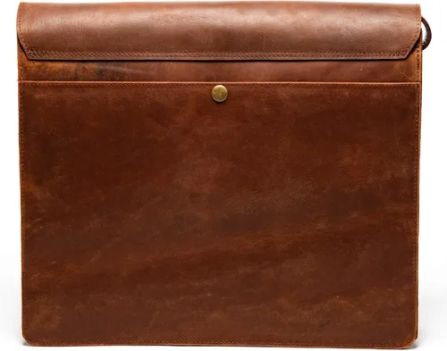 Miniatura 14 de HIDES Bolso bandolera de cuero de grano completo para computadora portátil, bandolera de viaje