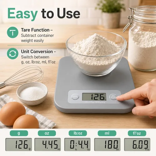 Miniatura 7 de URAMAZ Báscula de alimentos con calculadora nutricional, báscula digital de alimentos para báscula de cocina gramos y onzas, báscula inteligente