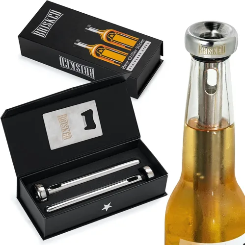 Miniatura 6 de Juego de palitos enfriadores de cerveza para botellas 2 enfriadores de acero inoxidable para botellas gorditas Accesorios de regalo de Navidad
