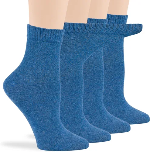 Miniatura 54 de 7BIGSTARS KINGDOM Women's Cotton Quarter Non-Binding Diabetic Fashion Socks-L-M-4 Pack-Multicolor