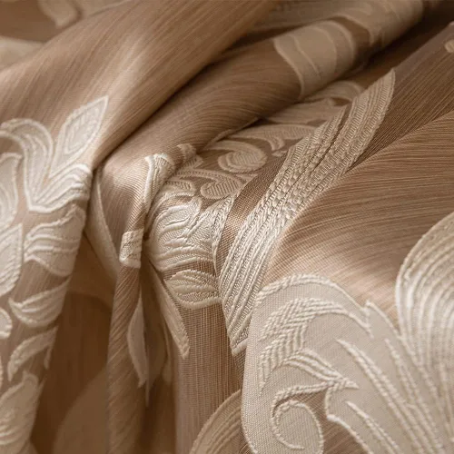 Miniatura 6 de NAPEARL Cortinas de damasco para sala de estar, cortinas de jacquard gótico con patrones florales, cortinas beige para dormitorio de 63 pulgadas