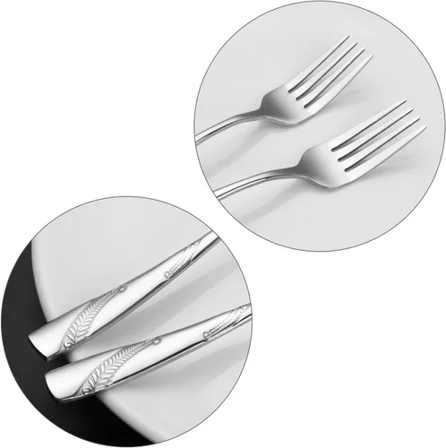 Miniatura 3 de Bringer Tenedor de postre de acero inoxidable, juego de tenedores pequeños para pasteles/ensaladas, paquete de 12